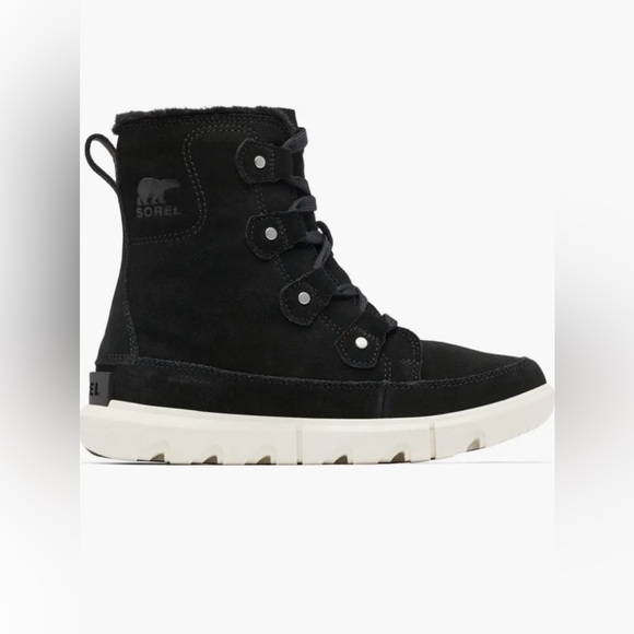 Sorel Explorer Next Joan Waterproof Boot in Black/Fawn Size 6